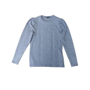 Gray Crew Neck Sweater with Full-Length Sleeves